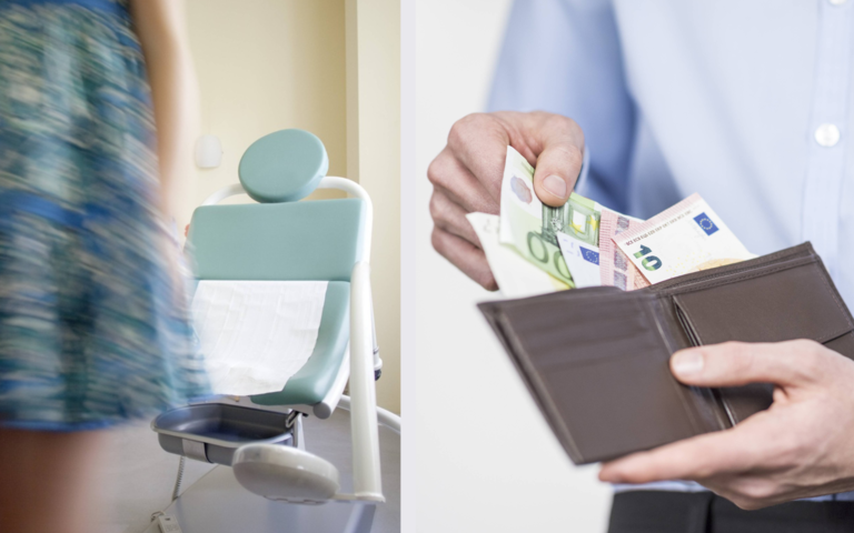 Collage Geld Abtreibung Konzerne