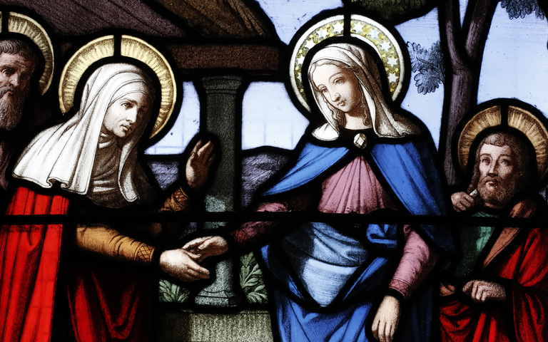 Maria Heimsuchung bei Elisabeth Glasfenster