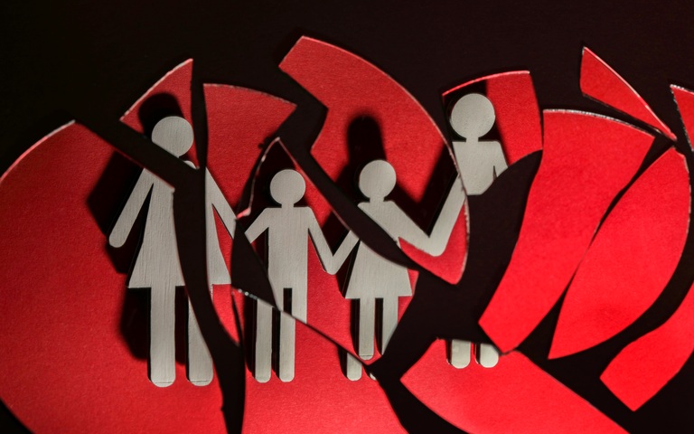 zerbrochene Familie Scheidung